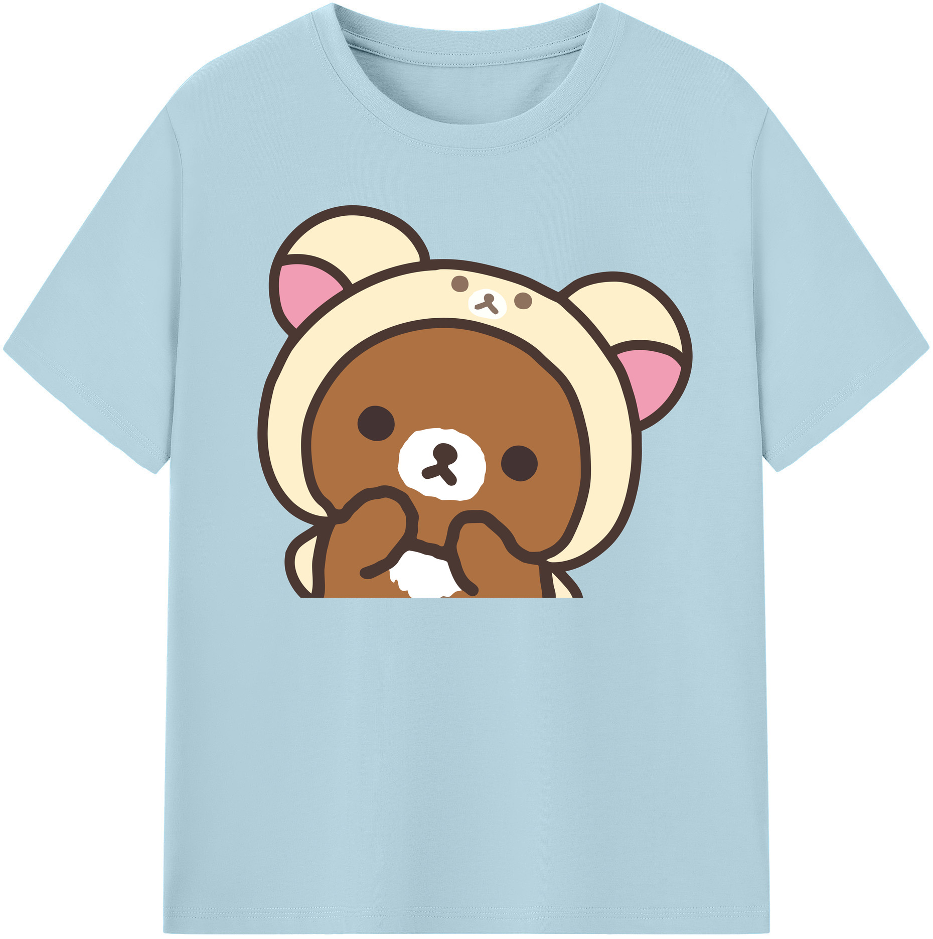 （画像用） リラックマ リラックマ キイロイトリ Rilakkuma Korilakkuma Kiiroitori 綿100％半袖Tシャツ（フロントプリント）